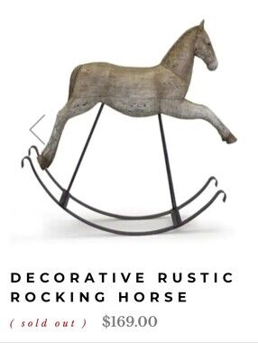Decorative Rustic Rocking Horse – Weathered Wood Finish